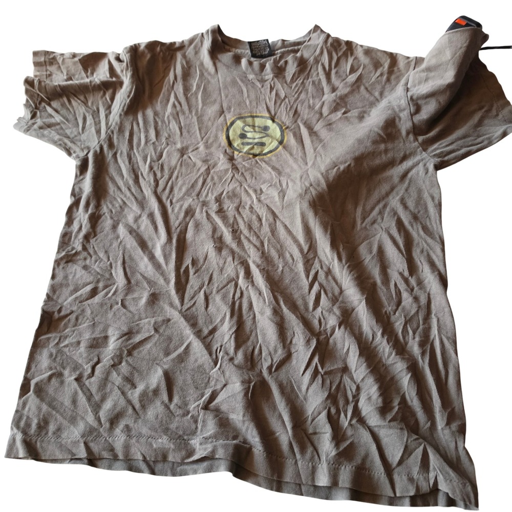 Vintage Stussy Made in USA Graphic T-Shirt Brown Distressed Mens Medium